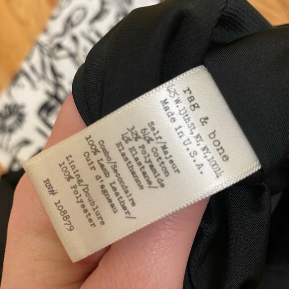 Rag & Bone black mini skirt w/leather accent - Picture 5 of 7